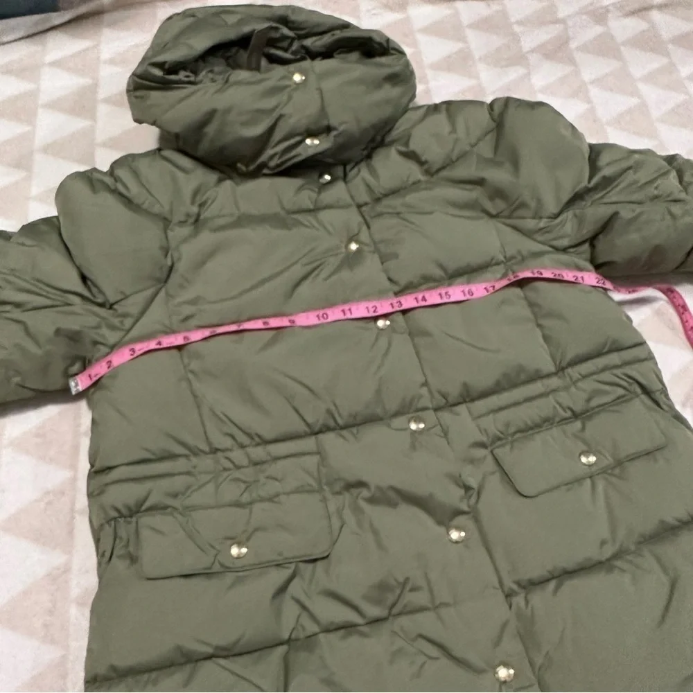 J crew chateau puffer coat general surplus green